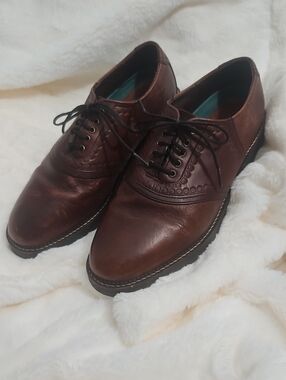 Vintage H.S. Trask 4066 Bison Leather Oxford Shoes Brown Men’s 9 M